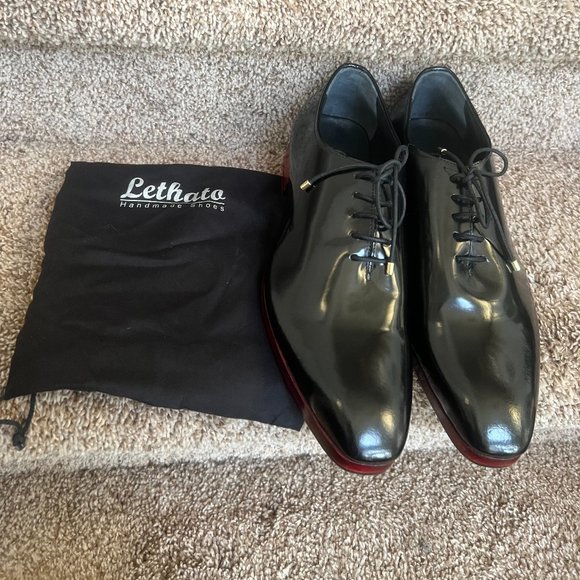 Lethato Men\'s Handcrafted Wholecut Genuine Leather Oxford Lace-Up Black Shoes main image 8